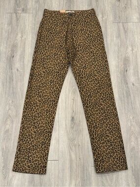 Naked & Famous Denim Casual Leopard Print High Rise Tapered Leg Fatigue Pant